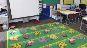 An empty primary school classroom